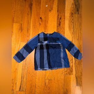 Burberry Authentic Navy blue checkered dress shirt size 2Y/86cm